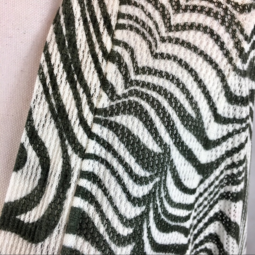 Peck & Peck Charcoal Gray Zebra Stripe Duster Sz L - image 6